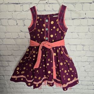 Matilda Jane Purple Plaid Dress with Gold Dots 6